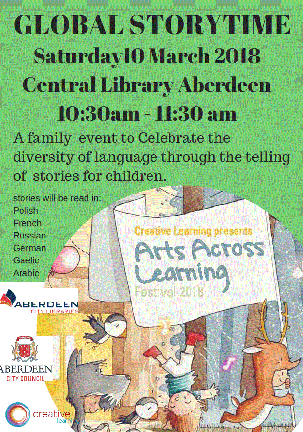 GLOBAL STORYTIME @ Central Library, Aberdeen, Sat 10 March, 2018 ...